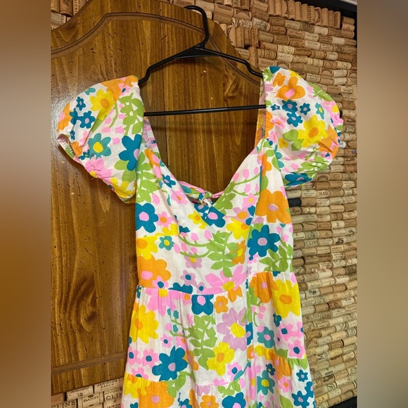 NWT Show Me Your Mumu Cathy Mimi floral linen blend colorful mini dress sz XS - Picture 4 of 8